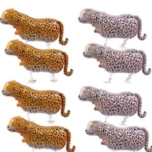 Walking Leopard Balloons Foil New in Packaging 8 Pieces 2 Colors Fun Party Decor